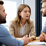 **

> Group of colleagues in a modern office, engaging in active listening during a project meeting. Focus on open communication, trust, and collaboration to address challenges, like in a Scrum meeting.

**