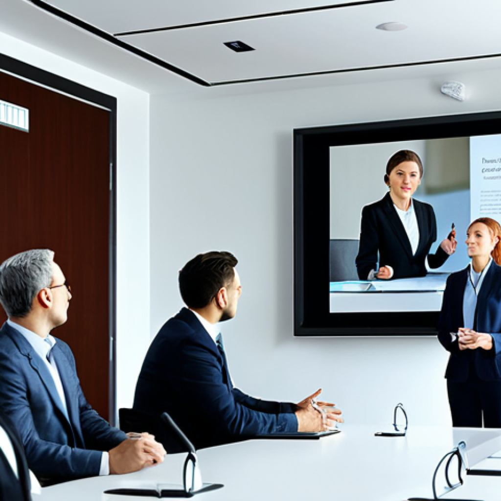 Business Presentation**

"A professional businesswoman giving a presentation in a modern conference room, fully clothed in a modest business suit, appropriate attire, using a digital display, audience members are engaged, safe for work, perfect anatomy, natural proportions, professional, well-lit, corporate environment."

**