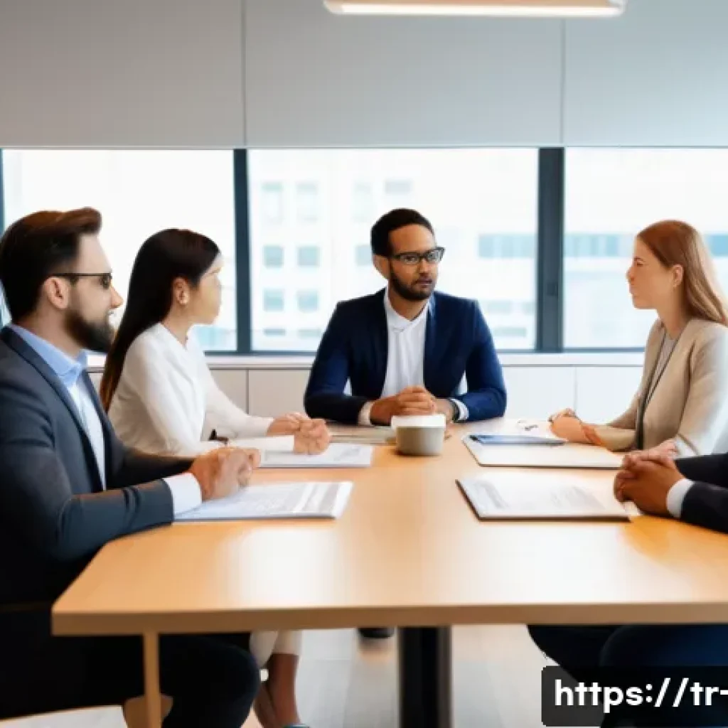 프로젝트 관리에서의 문화적 차이 해결법 - A diverse professional project team in a modern office setting, featuring people from different cult...