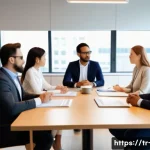 Home 19 프로젝트 관리에서의 문화적 차이 해결법 - A diverse professional project team in a modern office setting, featuring people from different cult...