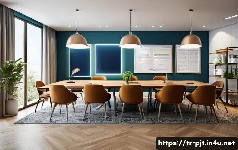 PM을 위한 회의 진행 팁 - A modern Turkish office meeting room scene featuring a diverse group of professionals actively engag...